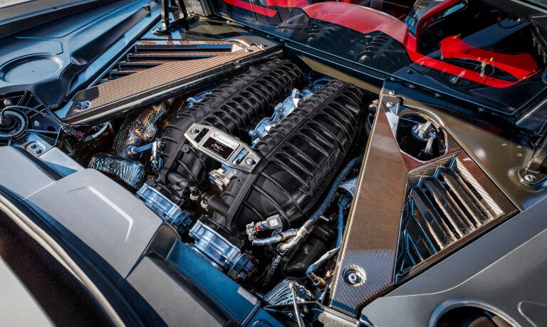 Under the hood of a Chevy Mustang