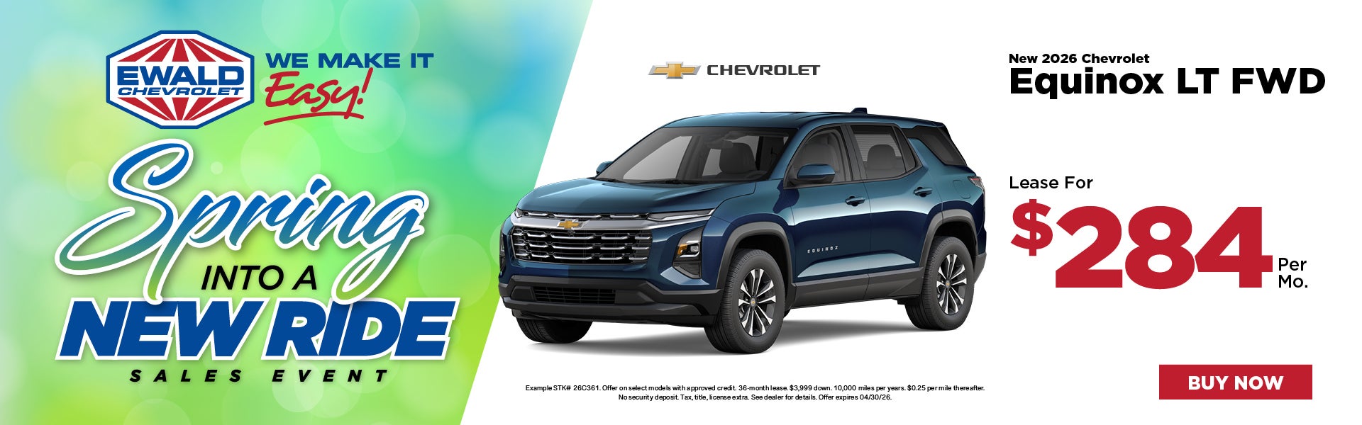 2026 Chevrolet Equionx LT Lease $279mo (2)