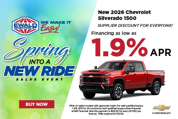2026 Chevrolet Silverado 1500 1.9% APR