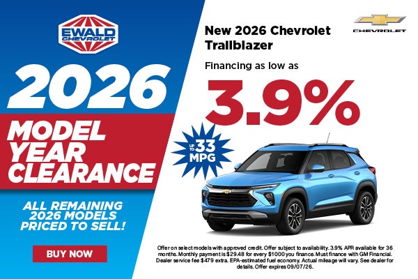 2026 Chevy Trailblazer 3.9% APR