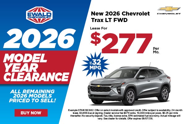 2026 Chevy Trax LT Lease for $277