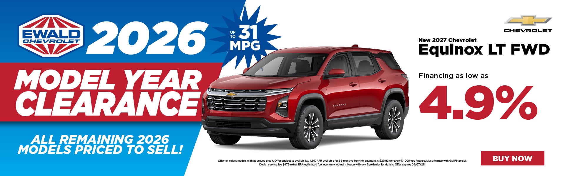 2027 Chevy Equinox 4.9% APR