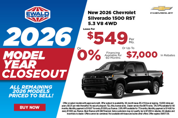 2026 Chevy Silverado 0% APR for 60 or lease for $549