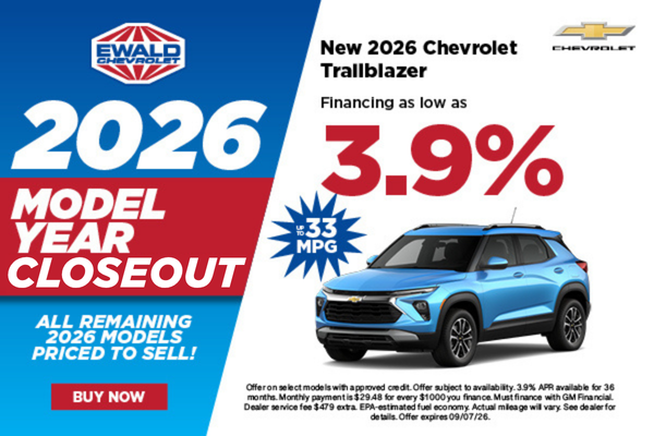 2026 Chevy Trailblazer 3.9% APR