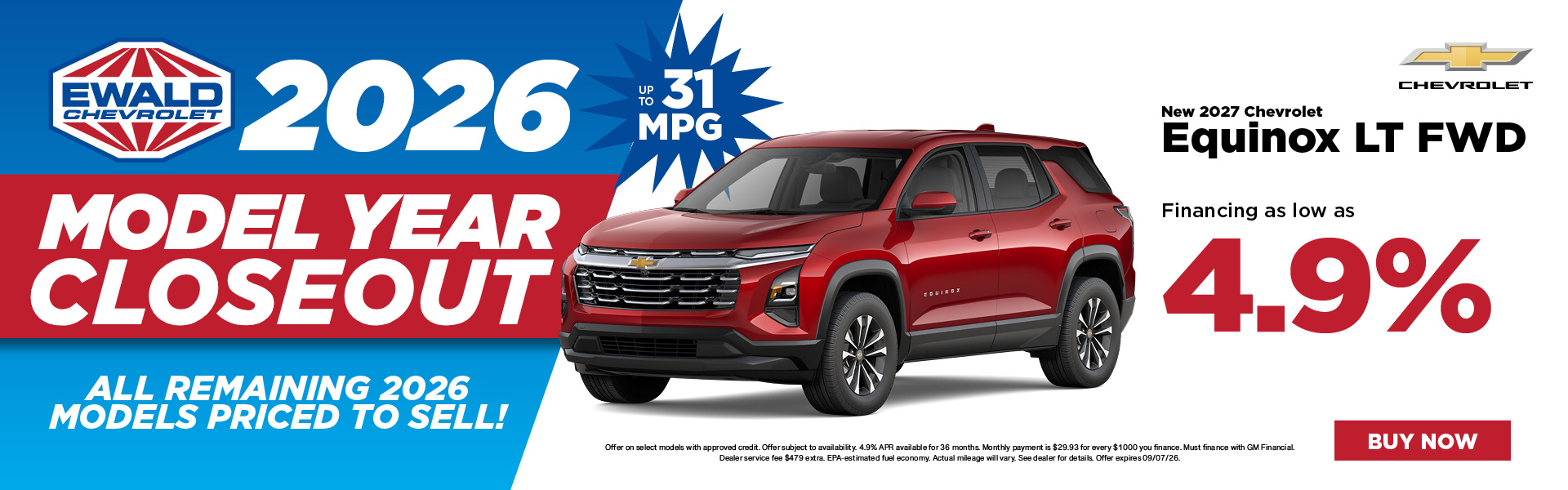 2027 Chevy Equinox 4.9% APR