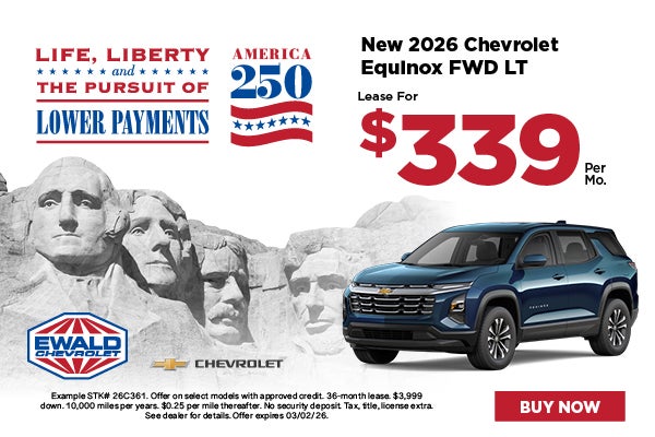 2026 Chevy Equinox FWD Lease $399