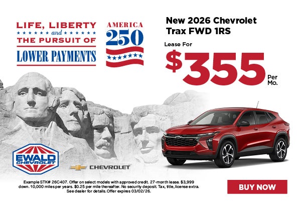 3036 Chevy Trax FWD 1RS Lease for $355