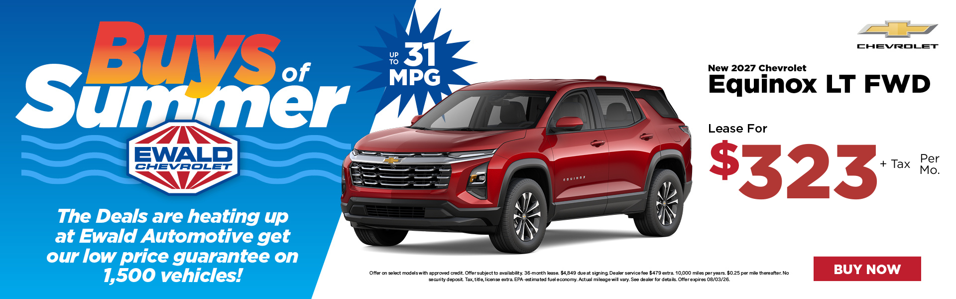 2027 Chevrolet Equinox Lease $323