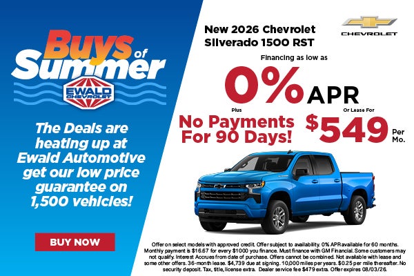 2026 Silverado 0% APR or Lease for $549
