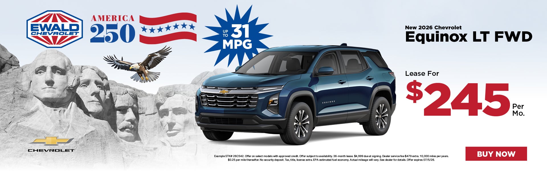 2026 Chevy Equinox Lease $245 per mo