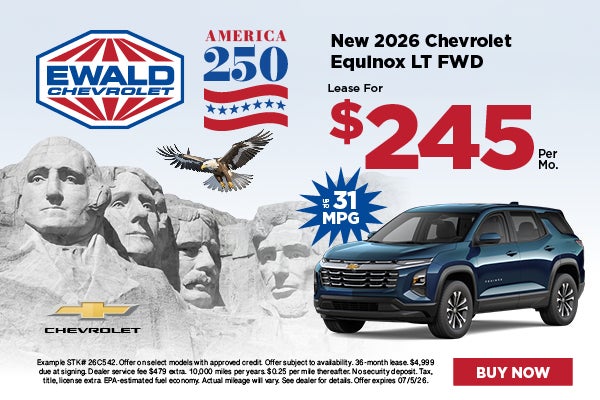 2026 Chevy Equinox Lease $245 per mo