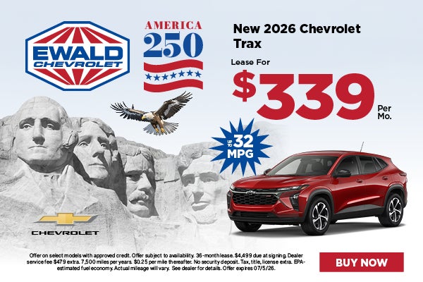 2026 Chevy Trax Lease $339 per mo