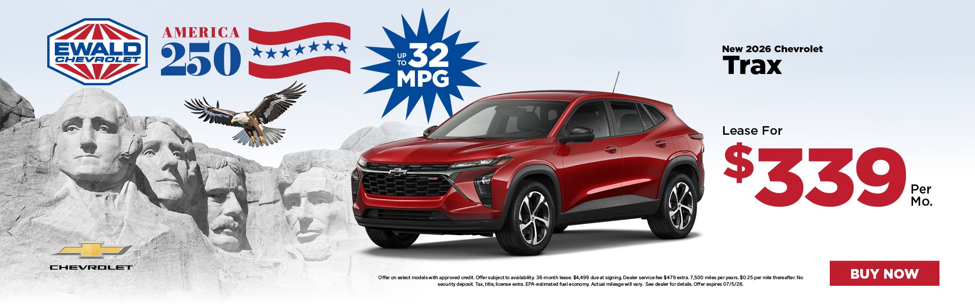 2026 Chevy Trax Lease $339 per mo