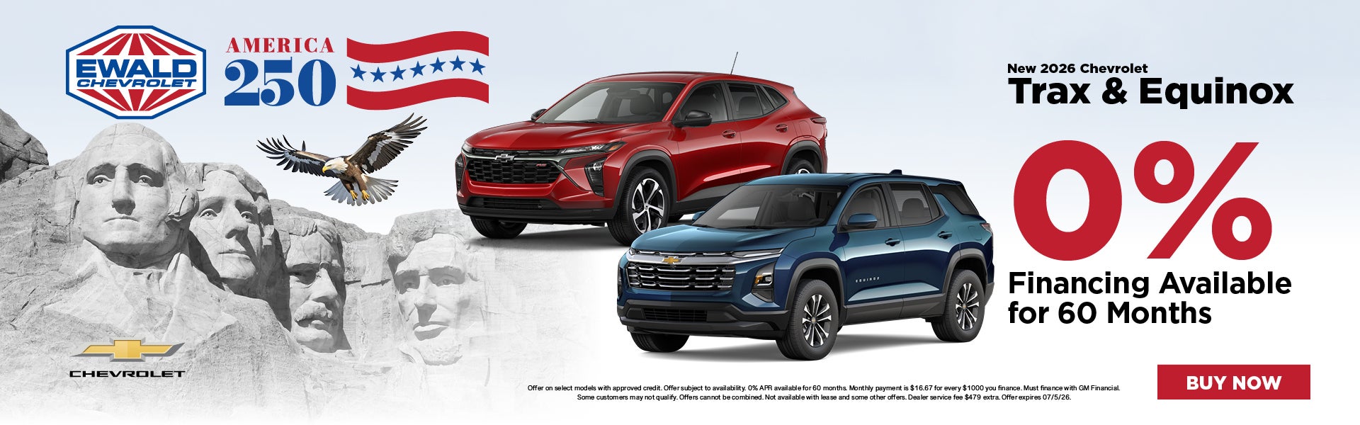 2026 Chevy Trax & Equinox get 0% APR for 60 months! 
