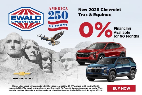 2026 Chevy Trax & Equinox get 0% APR for 60 months! 