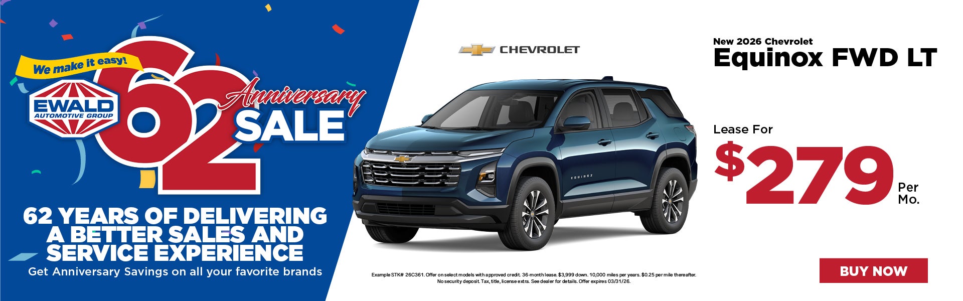 2026 Chevy Equinox lease for $279