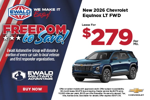 2026 Chevrolet Equinox LT FWD Lease $279 Per Mo