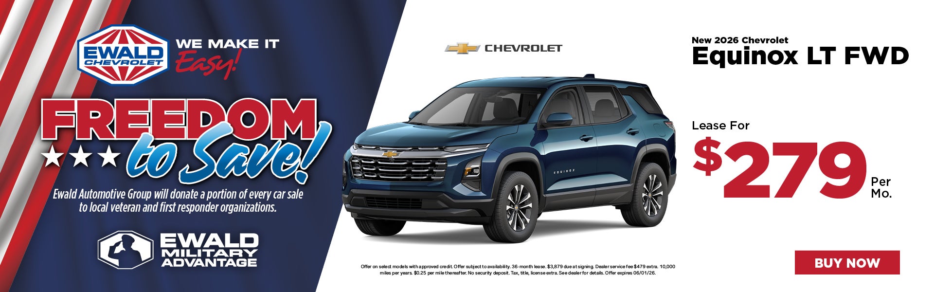 2026 Chevrolet Equinox LT FWD Lease $279 Per Mo