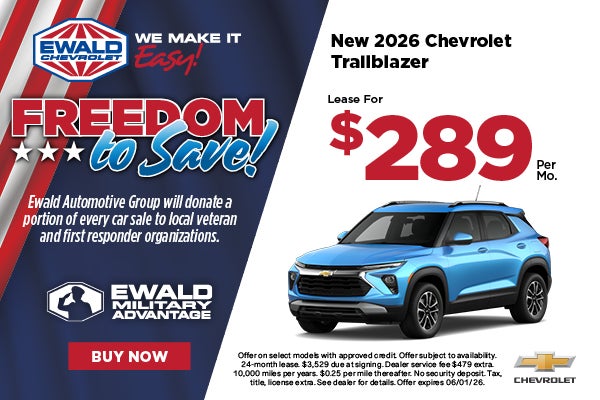 2026 Chevrolet Trailblazer Lease for $289 Per Mo