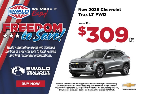 2026 Chevrolet Trax LT FWD Lease $309 Per Mo