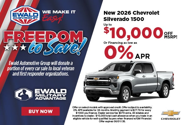 2026 Chevy Silverado 1500 up to 10k off MSRP or 0% APR