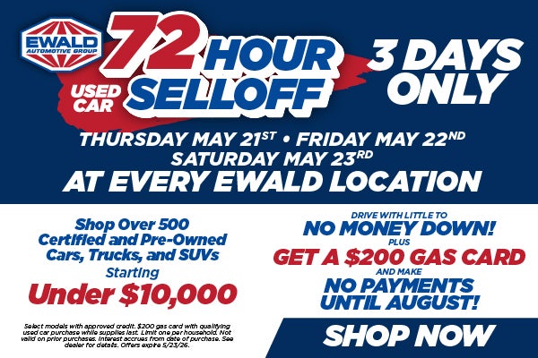 72 Hour Used Car Selloff