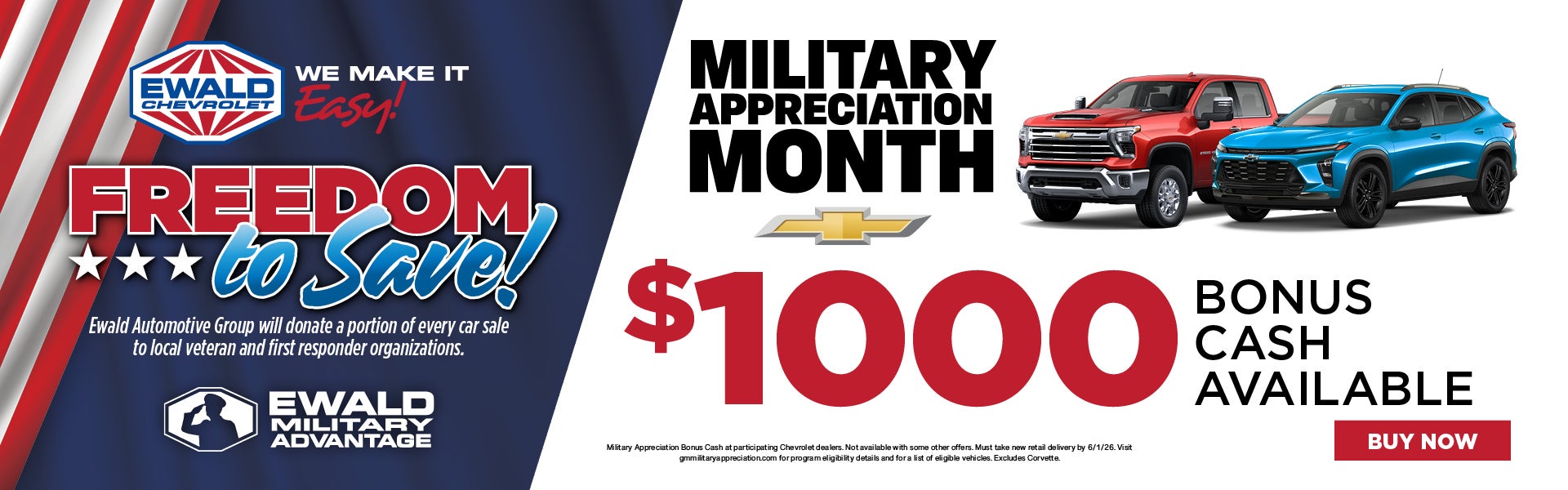 Military Appreciation $1,000 Bonus Cash Available 