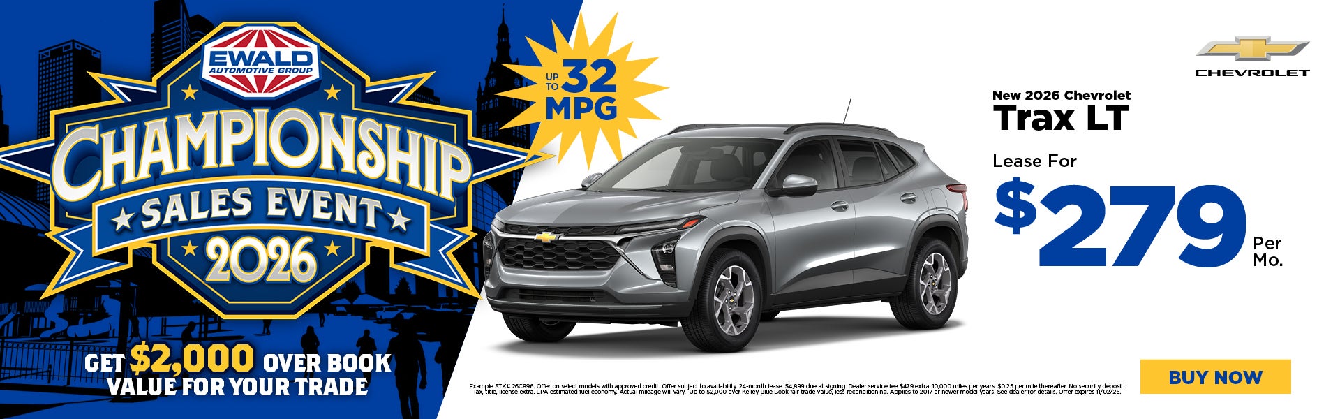 2026 Chevy Trax Lease $279