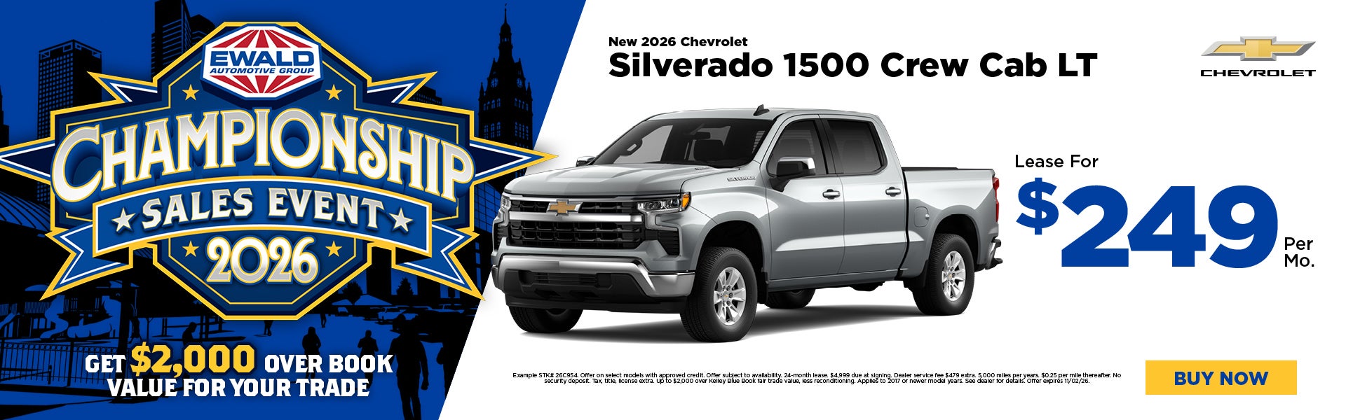 2026 Chevy Silverado 1500 Lease $249 