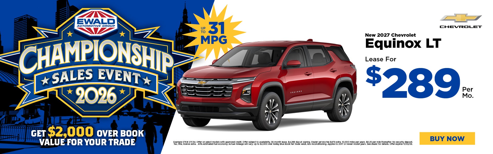 2027 Chevy Equinox Lease $289